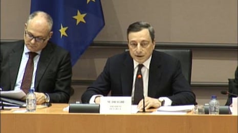 Draghi at the European Parliament.