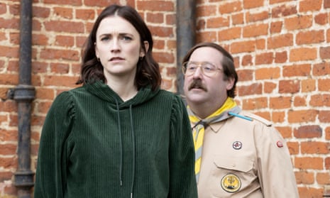 ghosts us in uk Charlotte Ritchie and Jim Howick in the final series of Ghosts.