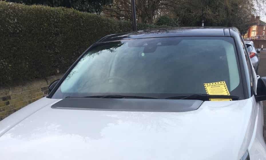 The cars have been issued with fake ‘parking fines’ on their windscreens informing them that ‘if SUV drivers were a nation, in 2018 they would have been ranked as the seventh biggest emitter of CO2’.