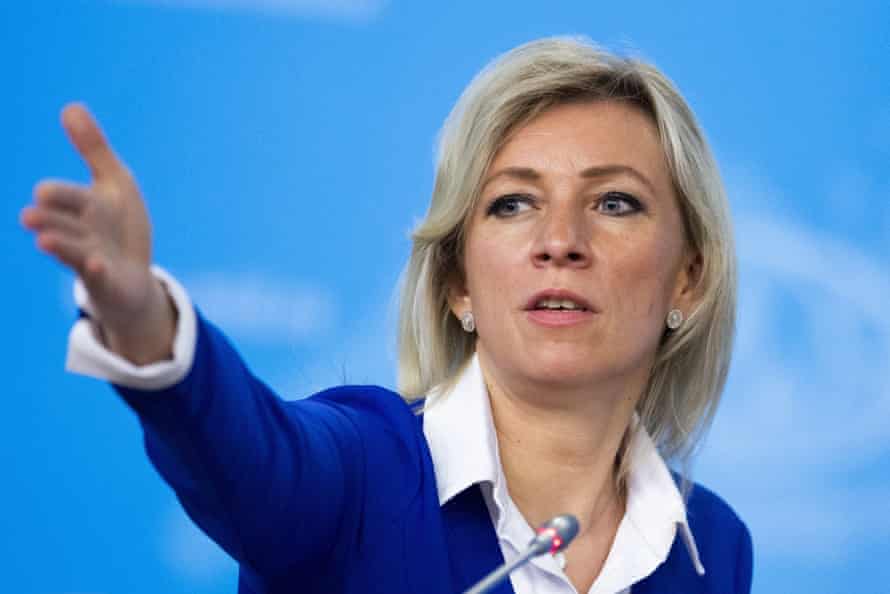 Russian foreign ministry spokesperson Maria Zakharova gestures as she attends Russian Foreign Minister Sergey Lavrov’s annual roundup news conference in Moscow, Russia, on Friday, 17 January, 2020.