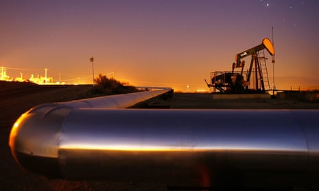 An oil rig south of Taft, California