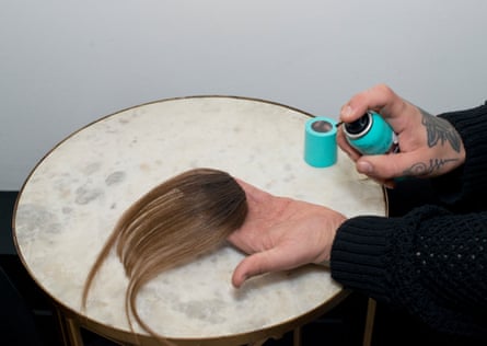 The fringe is sprayed to mimic Chloe’s natural hair.