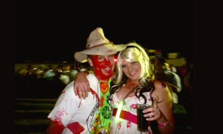 Andrew Greenwood with friend J Hoges at the Scrubbers B&S ball in Queensland in 2011.