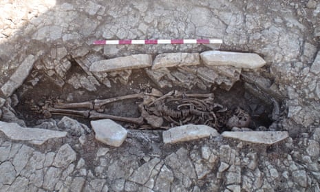 The remains of a woman found at a Roman cemetery in Somerton, Somerset