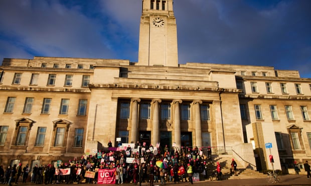 Members of the University and College Union at Leeds went on strike in December over pay, pensions and working conditions.