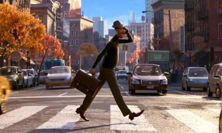 This image released by Disney-Pixar shows the character Joe Gardner, voiced by Jamie Foxx, in a scene from the animated film “Soul.” On Wednesday, Feb. 3, 2021 the film was nominated for a Golden Globe for best animated motion picture. (Disney Pixar via AP)