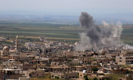 A shelling in Syria’s jihadist-held Idlib province.