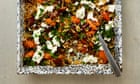 Rukmini Iyer's quick and easy spiced roast carrots with feta, dates, bulgur and beans - recipe