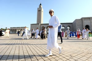 Man in white outfit