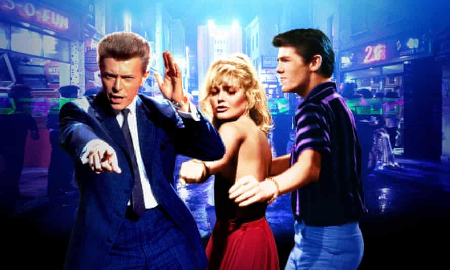Bowie avec, Patsy Kensit et Eddie O'Connell dans Absolute Beginners en 1986.