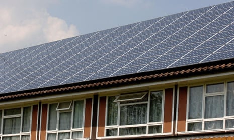 A roof covered in solar panels