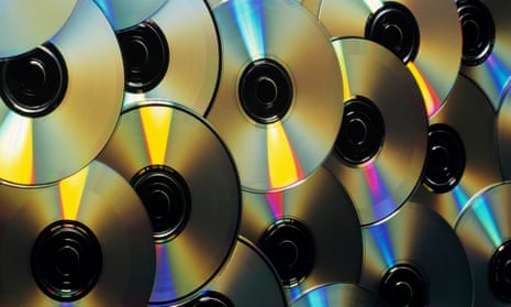 a collage of CD discs