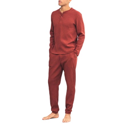 Chelsea Peers rust coloured Henley waffle lounge set