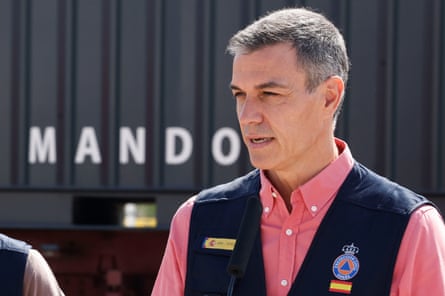 Pedro Sánchez addresses a press conference in Navalcarnero, near Madrid