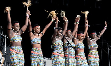 Star Feminine Band performing on the West Holts Stage at Glastonbury Festival.