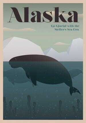 The Steller's sea cow, Alaska from a series of posters entitled Unknown Tourism by Expedia