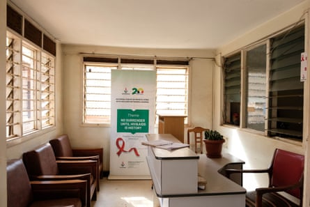 Small, neat, clean, bright office.