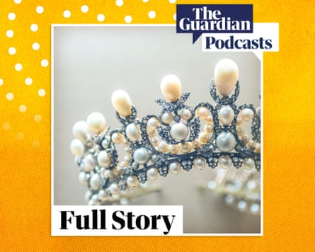Episodic artwork for the Full Story podcast covering the Louvre museum heist that saw the French crown jewels stolen.