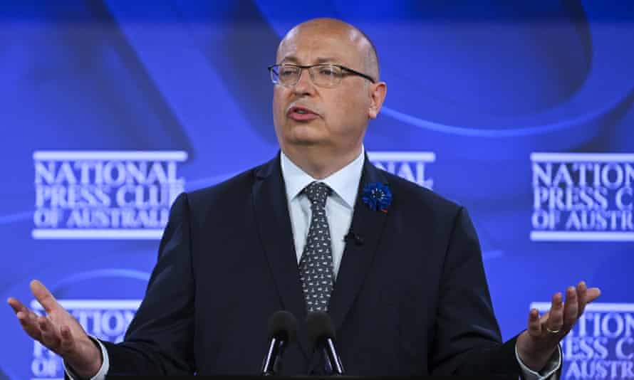 French ambassador Jean-Pierre Thebault speaks at the National Press Club in Canberra