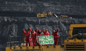 Hundreds of environmental activists invaded the UK's largest opencast coal mine in south Wales on Tuesday. 