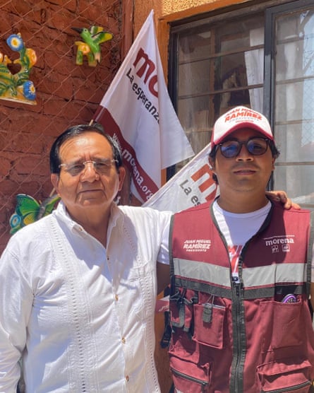 Juan Miguel Ramírez, candidate for mayor in Celaya, Mexico, and Alejandro Ramírez – his son and campaign manager.