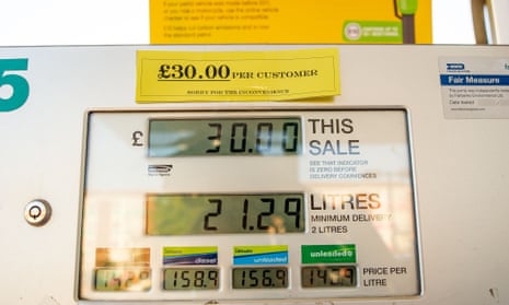 At a BP garage in Slough, customers were limited to purchasing only £30 of petrol and no diesel was available.