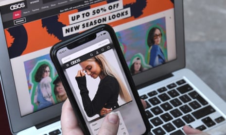 The Asos website on a phone and a laptop