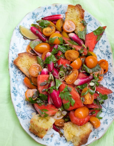 Nigel Slater's recipes for watermelon and tomato salad, and a