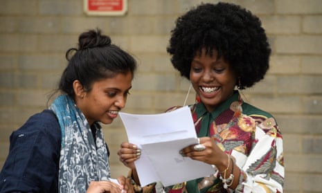 Students receive their A-Level results at City and Islington College in London, 2017