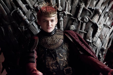 Joffrey Baratheon wearing a crown and armour in Game of Thrones.