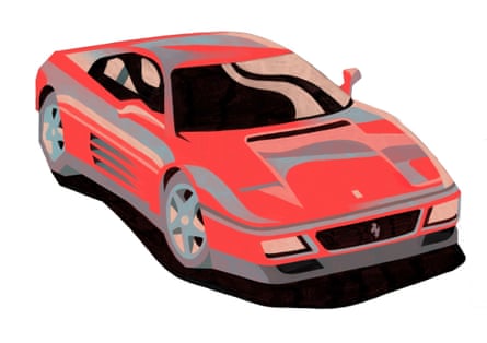 SPOT illustration for long read about carbon credit fraud - ferrari style car
