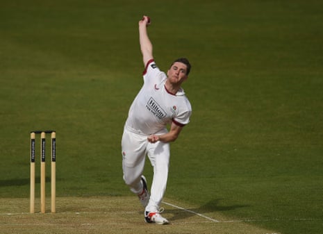 George Balderson mid delivery-stride