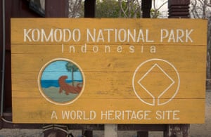 Komodo National Park entrance sign