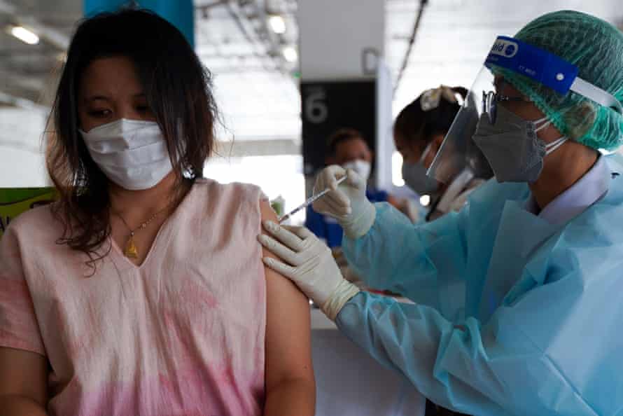 A woman receives a Covid jab in Bangkok, Thailand, last month
