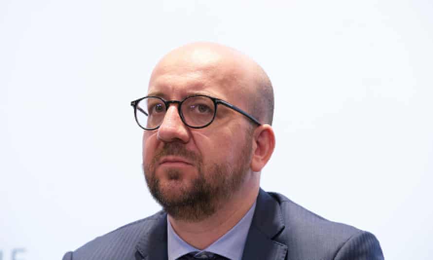 Charles Michel at the press conference.