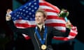 Ilia Malinin of the United States skates with his gold medal during the victory ceremony for the men's free program at the International Skating Union World Figure Skating Championships in Montreal