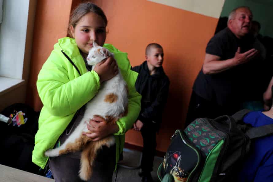 It isn’t just people being evacuated from the threat of occupation – family pets come too.