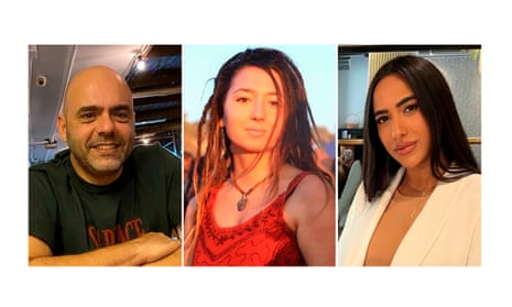 L-R: Itzhak Gelerenter, Shani Louk and Amit Buskila. The Israeli military said they were taken to Gaza after being killed at the Nova music festival.