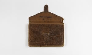 A wallet that belonged to Amos Mederith, a soldier killed in action in October 1917.
