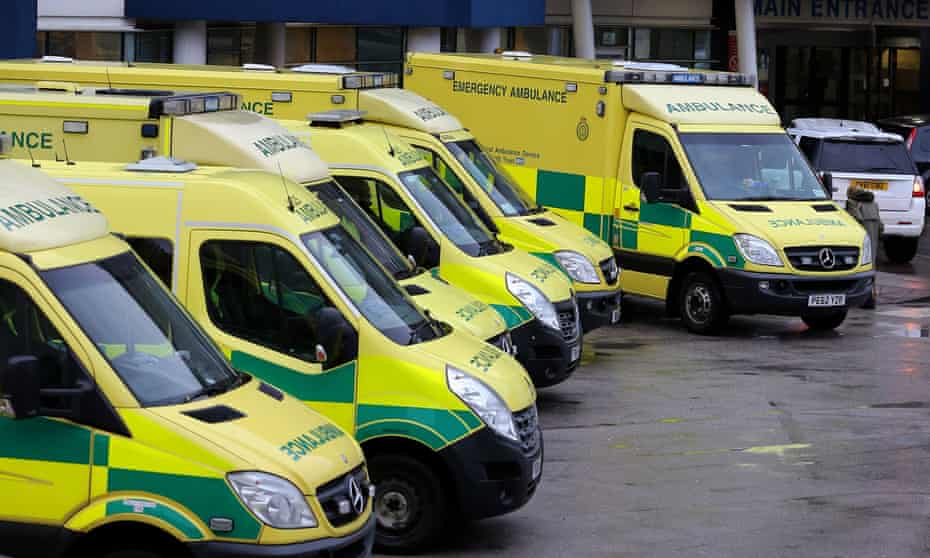 Ambulances outside the Royal Liverpool hospital