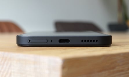 The USB-C port of the Nothing Phone 2a.
