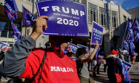 Donald Trump supporters rally in Philadelphia, Pennsylvania, 5 November 2020.