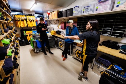 Wolves kit man Sean Ruiz dishes out some instructions