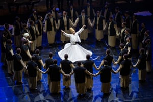 A whirling dervish performs