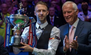 The 2019 snooker world champion Judd Trump (left) with Barry Hearn. Trump will be in action at the Marshall Arena this week.