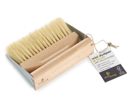 Wooden dustpan and brush set