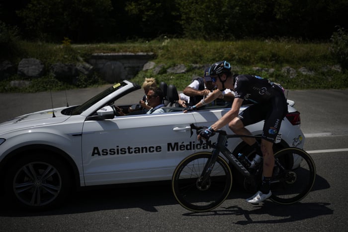 Ouch. Nils Eekhoff gets medical assistance after crashing.