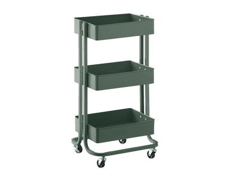 three-tier rolling cart