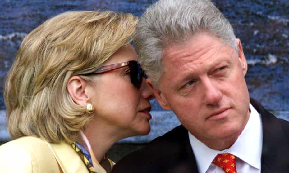 Hillary and Bill Clinton in Limerick during a presidential visit to Ireland in September 1998.