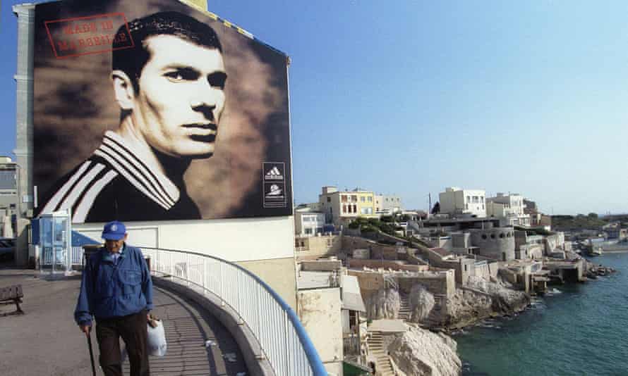 A poster of Zinedine Zidane, the French football star from Marseille’s La Castellane estate.